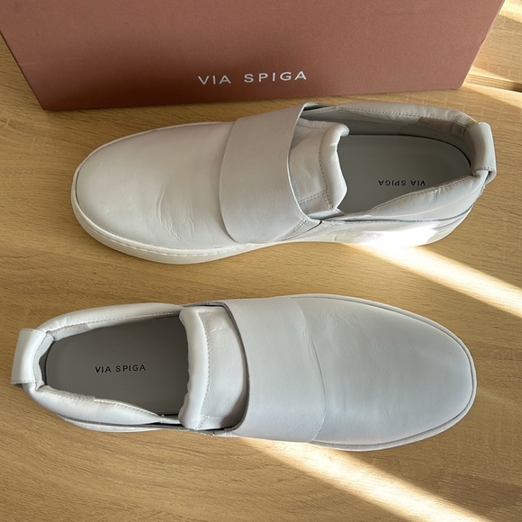 NIB Via Spiga Ryder Slip On Leather Sneakers - Picture 7 of 11